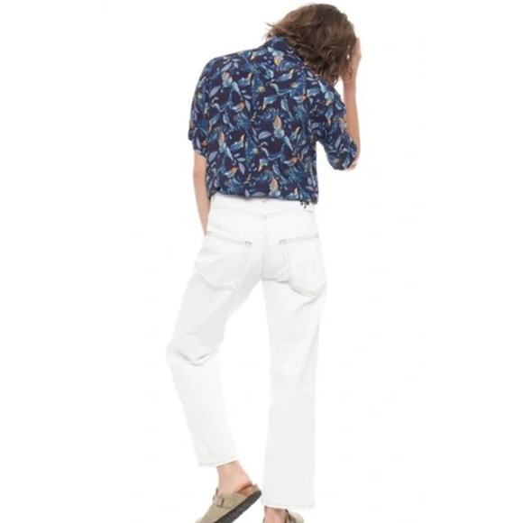 Sandrine Rose The Virgin Label High Rise Straight Leg Jeans Denim White Size 24 - Picture 2 of 9